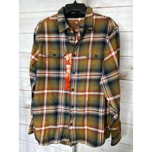 Brand New Orvis Men's Size Medium Green Plaid Long Sleeve Button Down Shirt